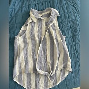 Beach lunch lounge Linen blend tank